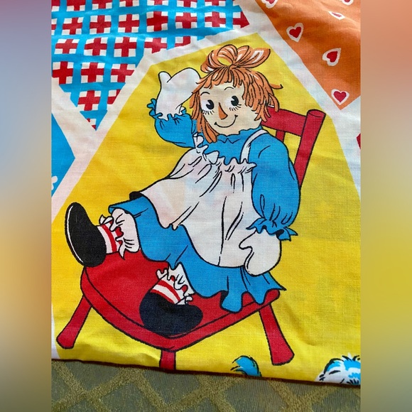 💕Pacific Raggedy Ann & Andy Standard Patchwork Pillowcase💕 Vintage - Picture 4 of 10